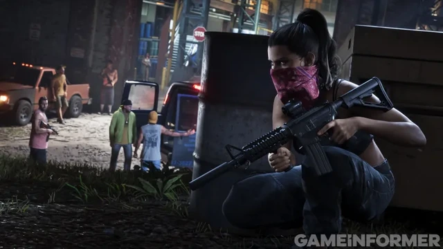 Lucia Caminos hiding from enemies in new screenshot by Game Informer.