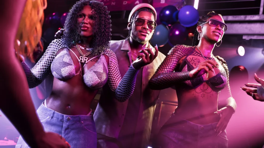 A screenshot of GTA 6 party nightlife by Rockstar Games.