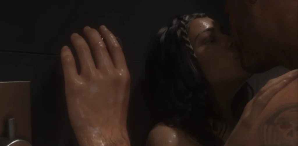 Jason and Lucia share an intimate moment in a close-up from the GTA 6 launch trailer.